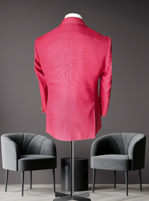 Single-Breasted Red Blazer 