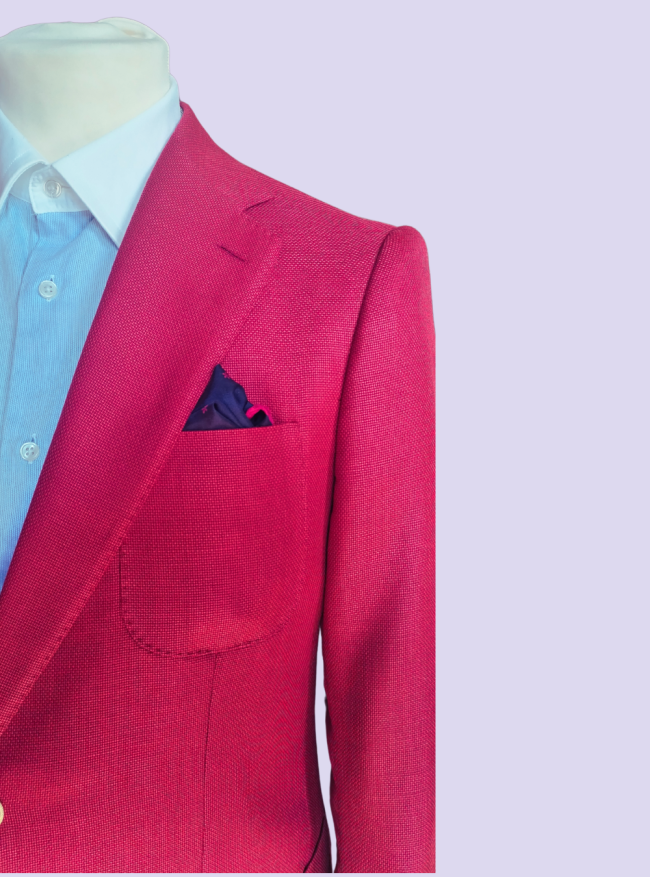 Single-Breasted Red Blazer 