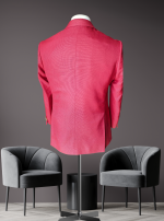 Single-Breasted Red Blazer 