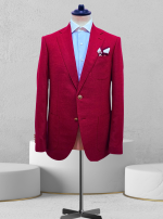 Single-Breasted Red Blazer 