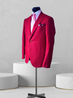 Single-Breasted Red Blazer 