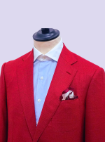 Single-Breasted Red Blazer 