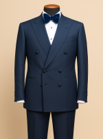 Bleu double-breasted tuxedo